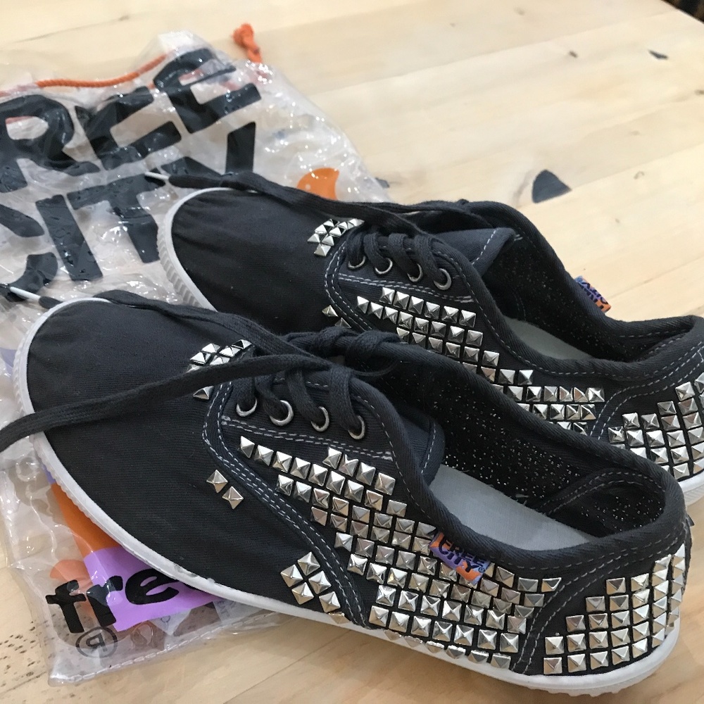 FreeCity studded hand made tennis shoes  RARE